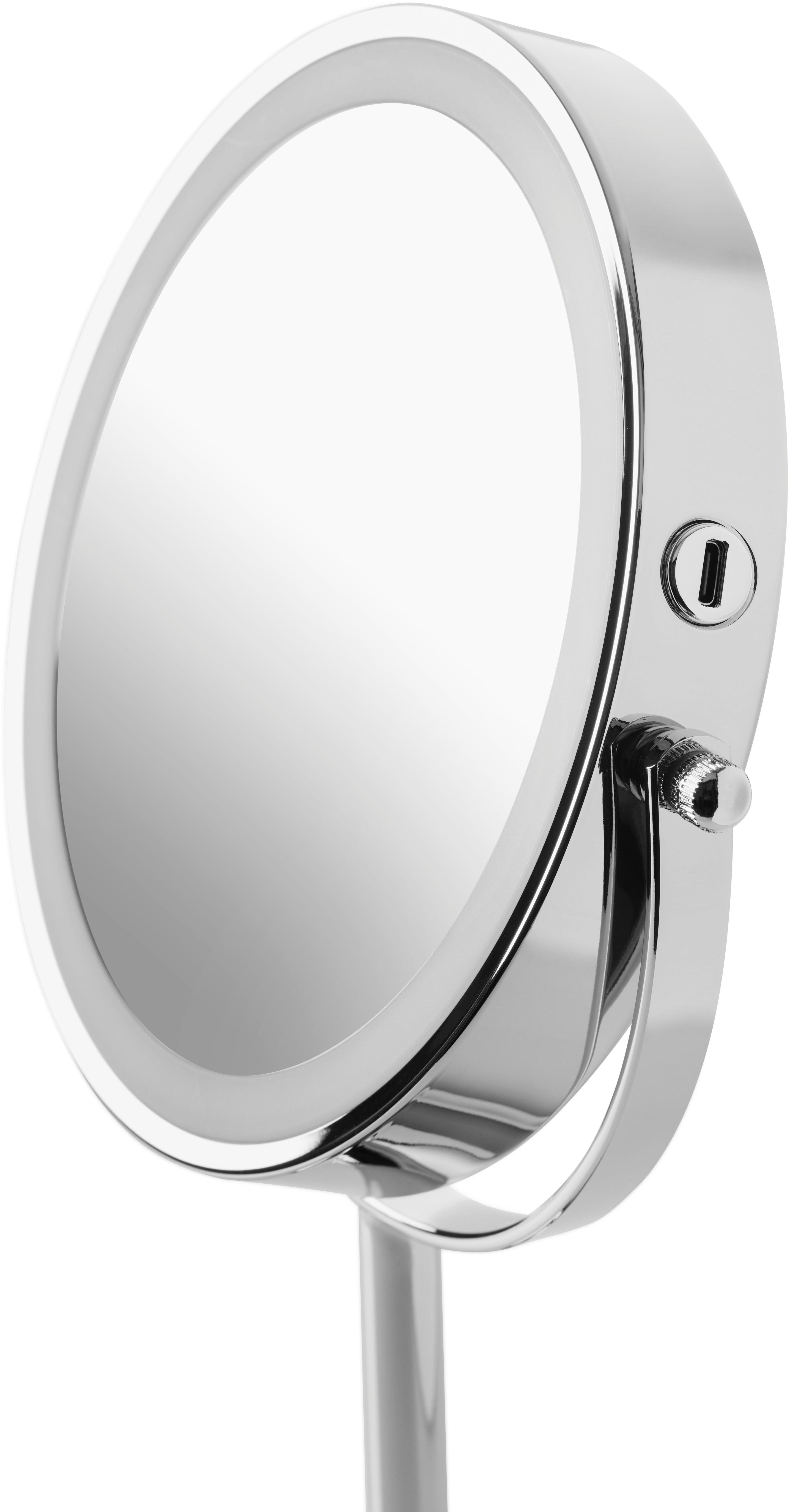 medisana LED-Lichtspiegel CM 844, LED-Spiegel: 3 Lichtmodi, 2 drehbare Flächen, Touch-Sensor.