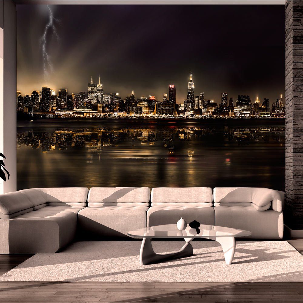 KUNSTLOFT Vliestapete Storm in New York City 1x0.7 m, halb-matt, lichtbeständige Design Tapete
