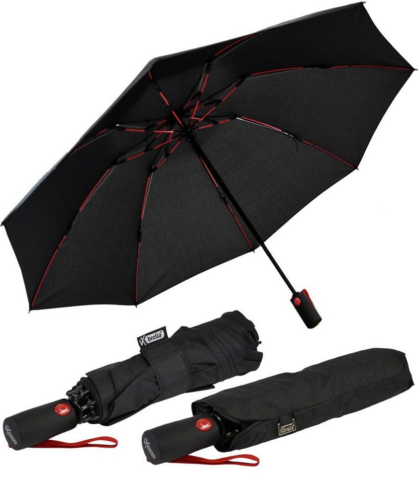 iX-brella Taschenregenschirm Reverse umgekehrt öffnender Fiberglas-Automatikschirm, mit bunten stabilen Speichen