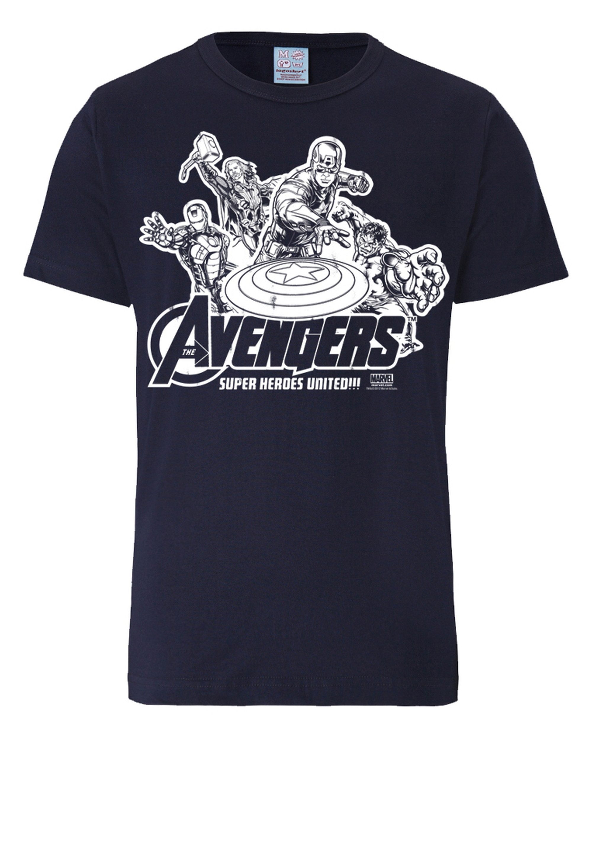 LOGOSHIRT T-Shirt Avengers - Marvel - Heroes United mit auffälligem Print