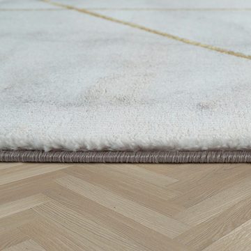 Teppich Kraft 523, Paco Home, rechteckig, Höhe: 16 mm, Kurzflor, edles Marmor Design, mit gold- oder silberfarbenen Akzenten