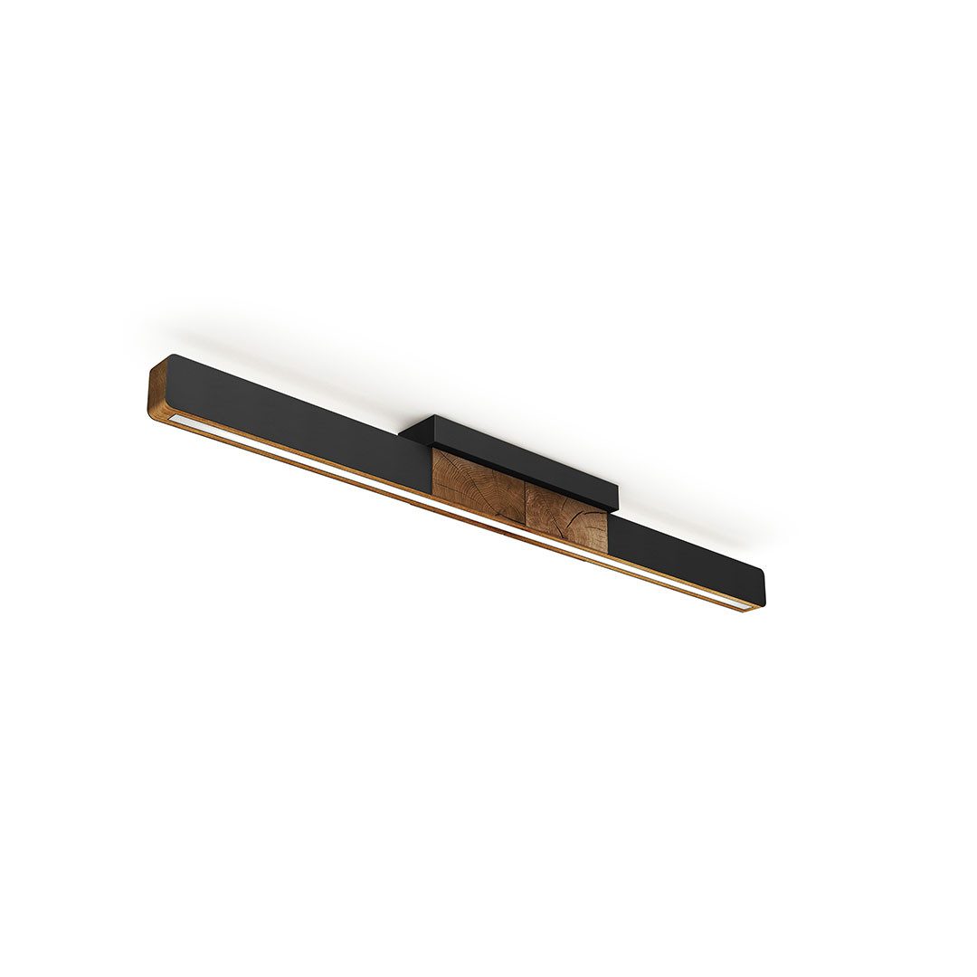 HerzBlut LED Deckenleuchte Lana del nero, Alu LED-Leiste Acryl, satiniert