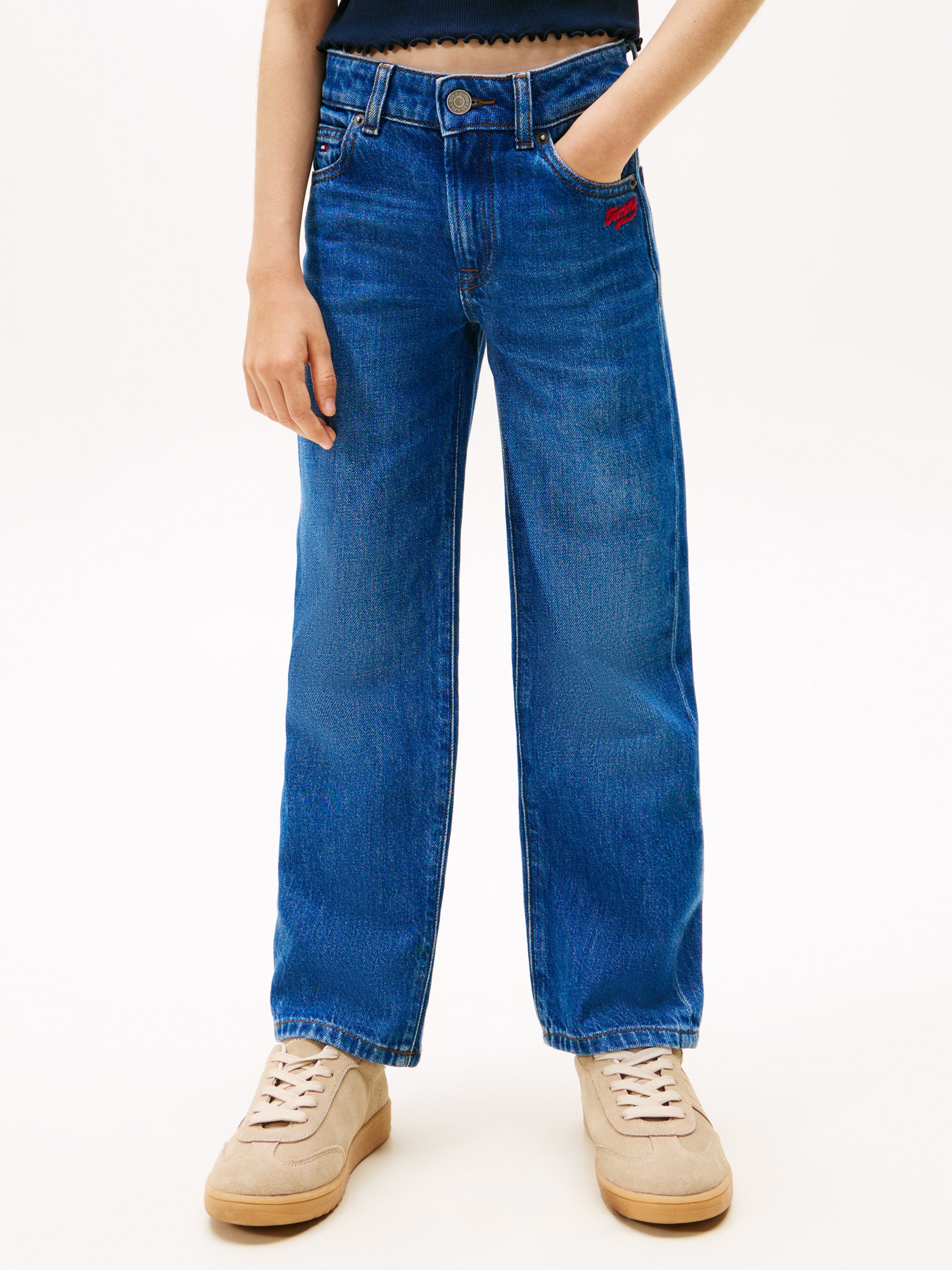 Tommy Hilfiger Straight-Jeans GIRLFRIEND DARK WASH Kinder bis 16 Jahre