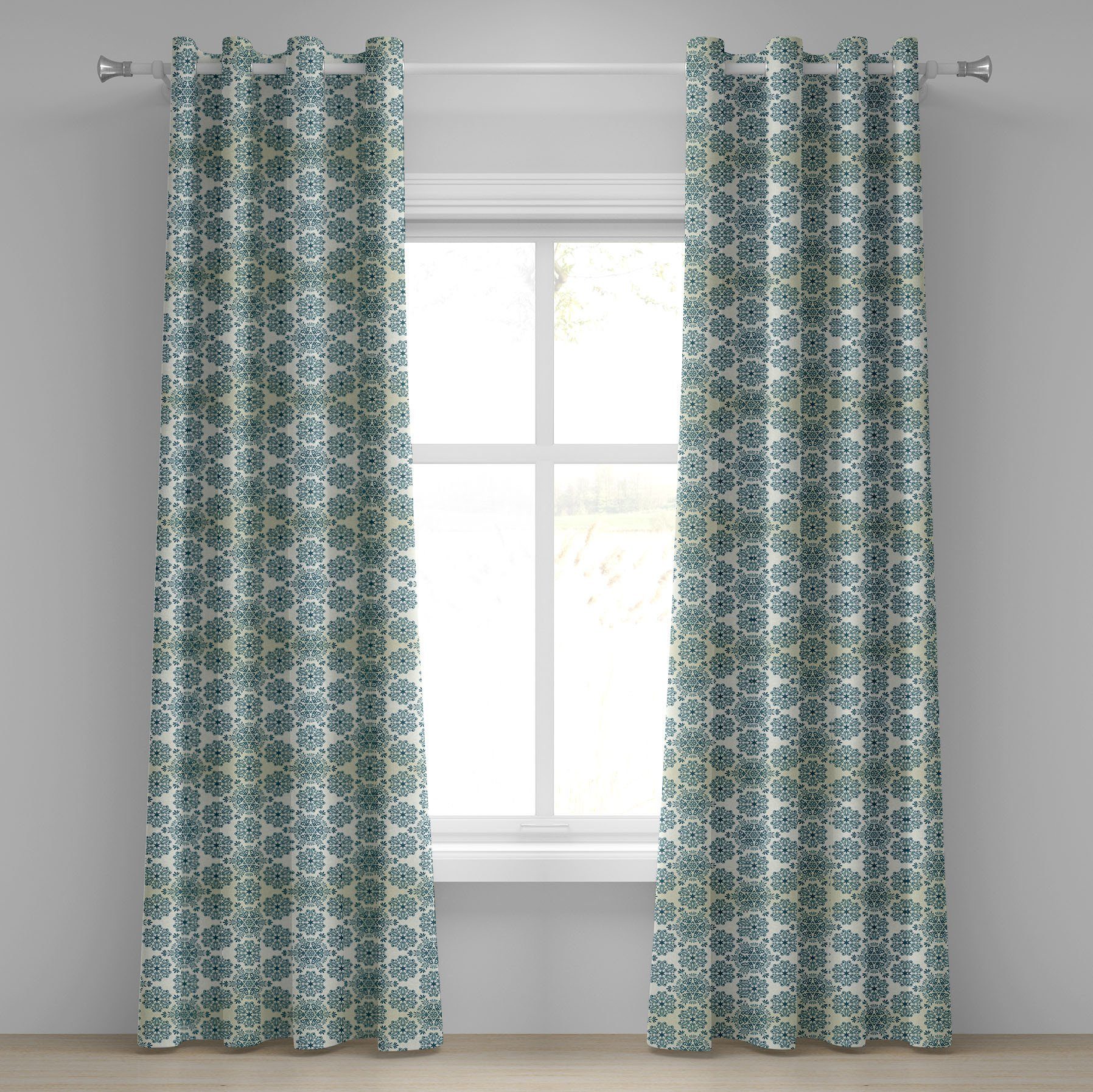 Gardine Dekorative 2-Panel-Fenstervorhänge für Schlafzimmer Wohnzimmer, Abakuhaus, Winter Mandalaart