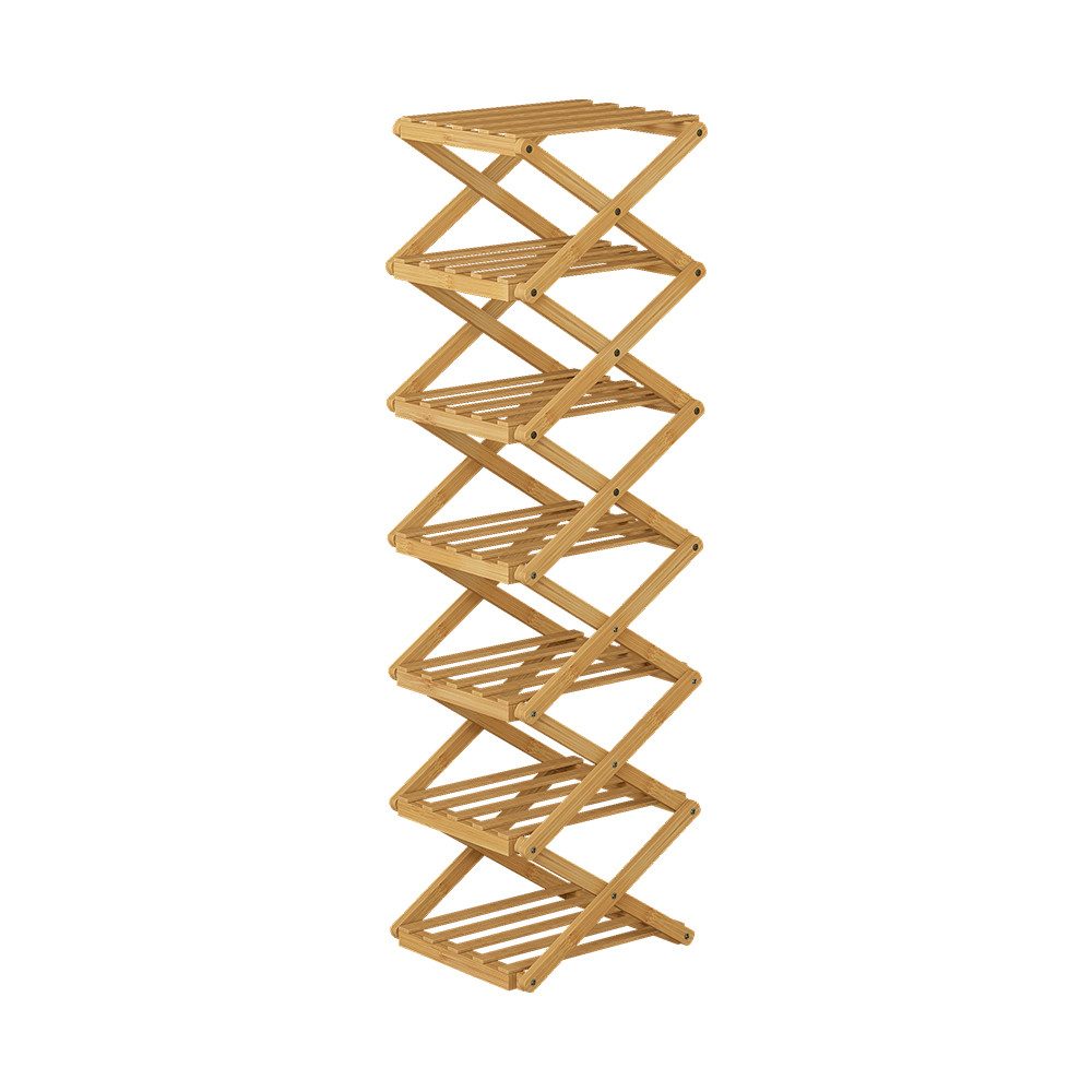 Vicco Schuhregal Ziggy, Bambus, 26 x 100.5 cm mit 7 Fächern günstig online kaufen