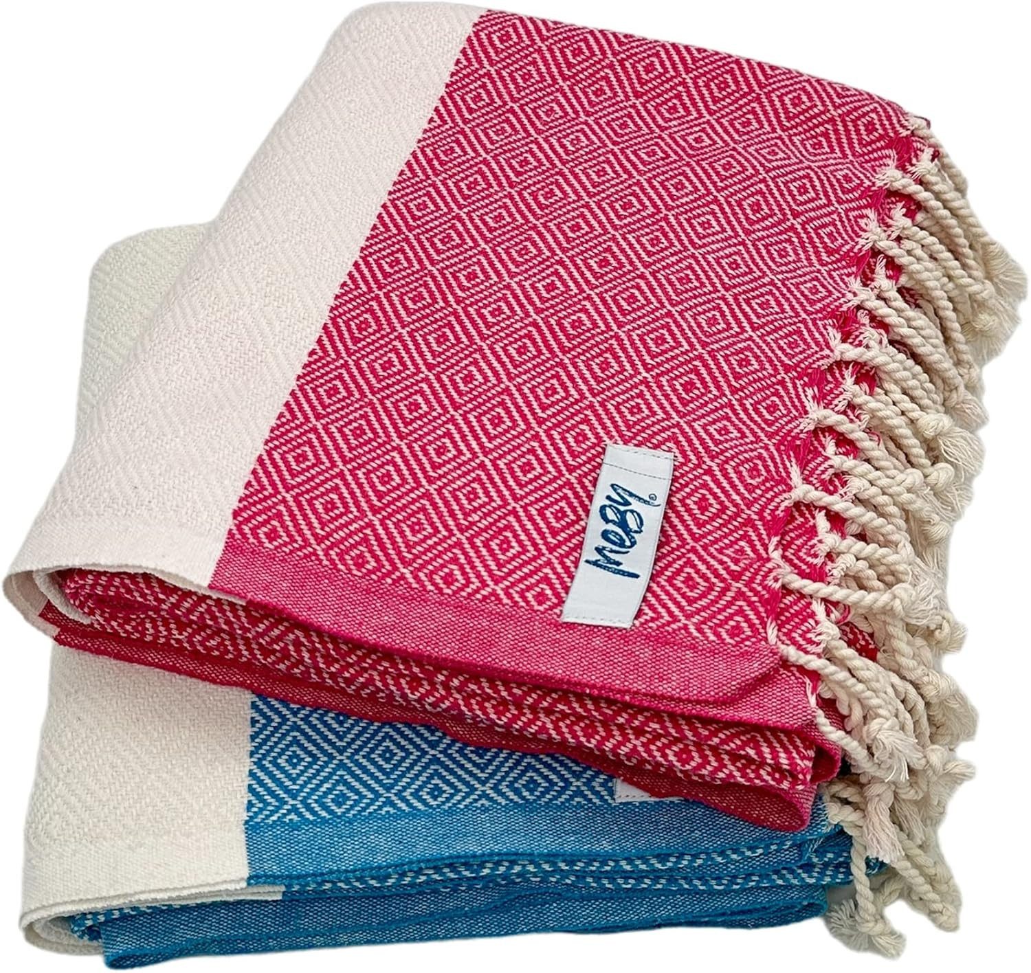 livessa Strandtuch Meby Strandtuch - Saunatuch - Turkish Hamamtuch - Baumwolle Handtücher, Baumwolle, Größe 90x180 cm - 100% Baumwolle