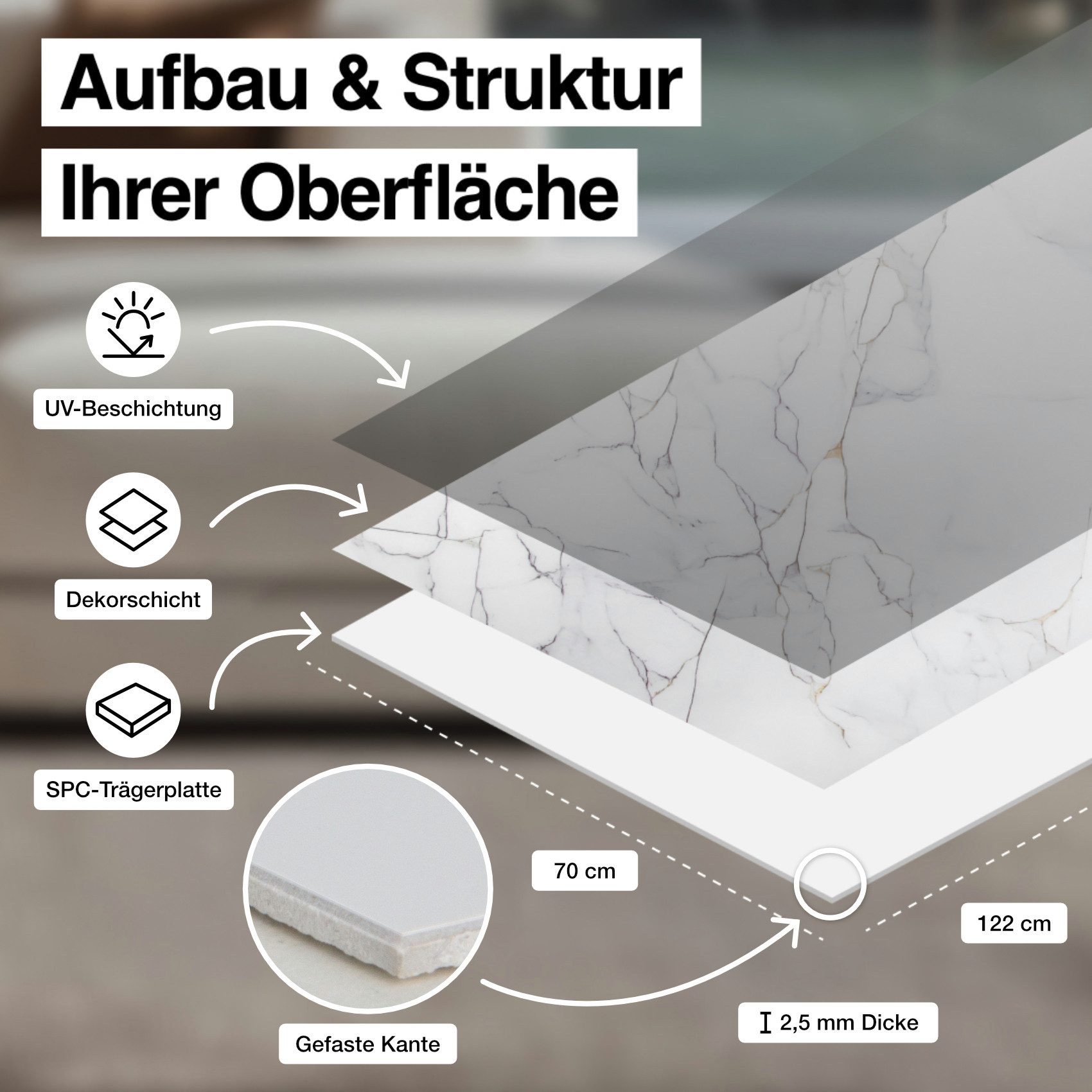 Hexim Wandpaneel, (Marmoroptik 4er-Set 122×70cm SPC Kunststoff Innen & Außenbereich Granit Steinoptik - Duschrückwand Küchenrückwand Wandpaneel Wohnzimmer schwarz (3,42 m² 8261) A-Serie)