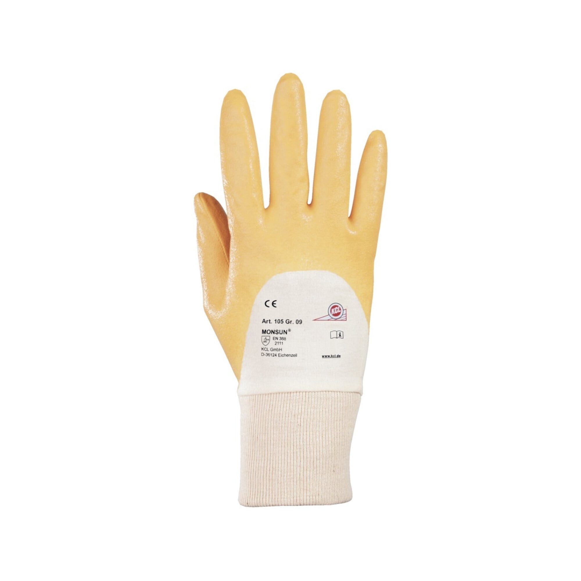 Honeywell Strickhandschuhe Handschuhe Monsun 105 Gr.9 curry BW-Trikot m.Nitril EN 388 PSA II HONE