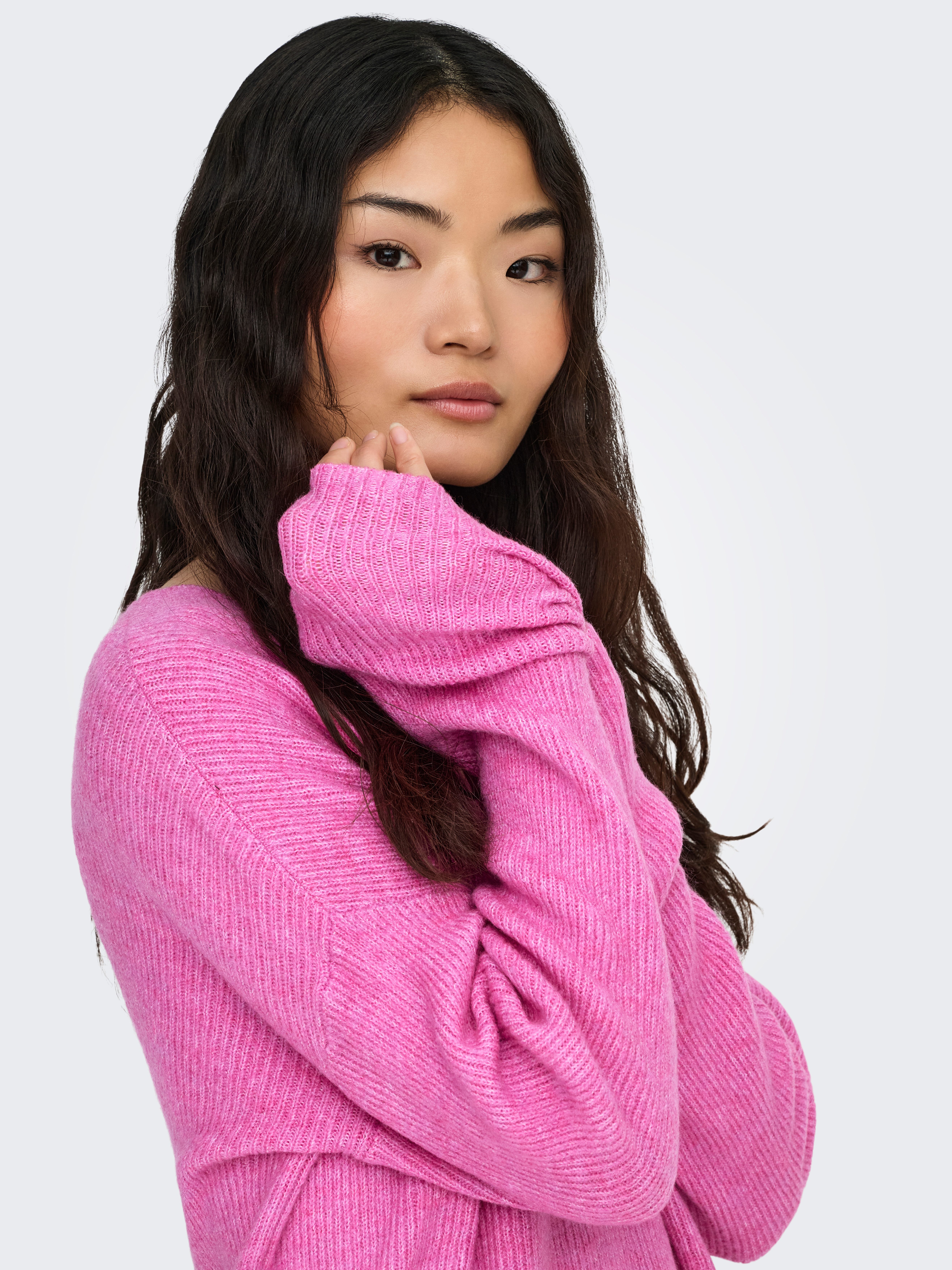 ONLY Strickpullover ONLCAMILLA V-NECK L/S PULLOVER KNT NOOS Materialmix, regular fit