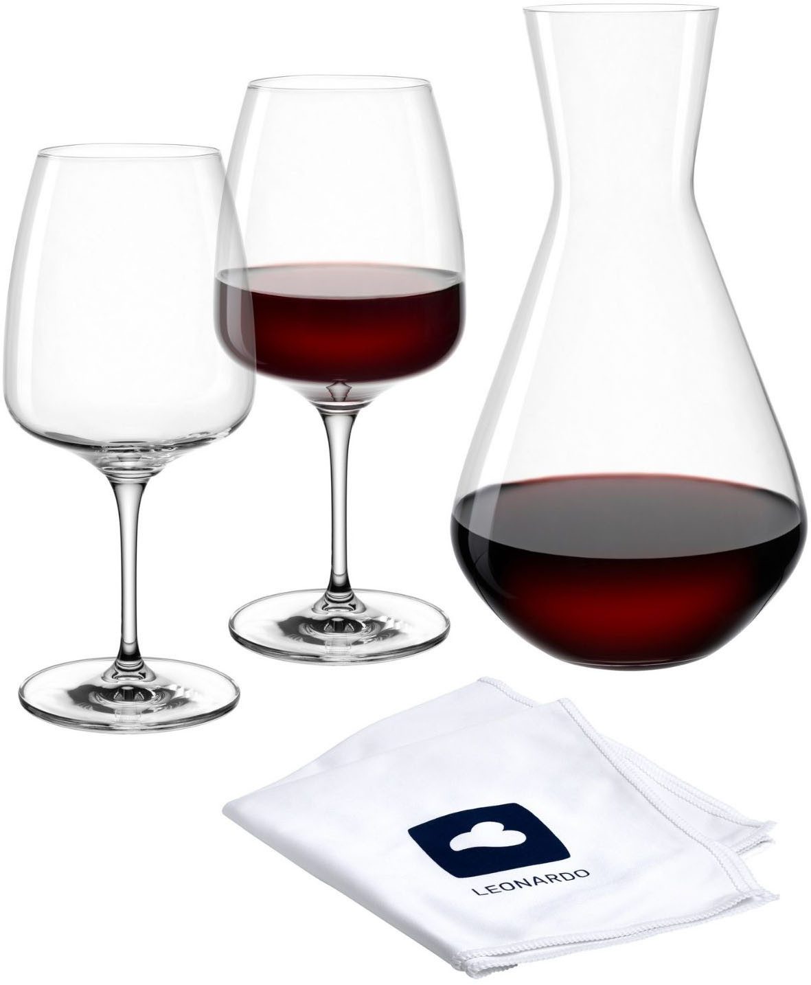 Rotweinglas Weinset CESTI + Poliertuch