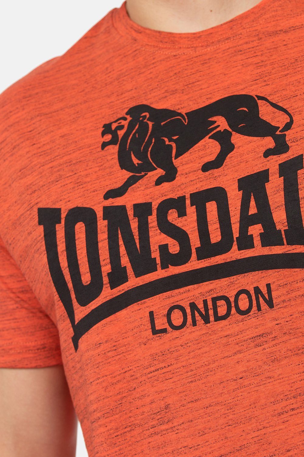 Lonsdale Marl Orange/Black GARGRAVE T-Shirt