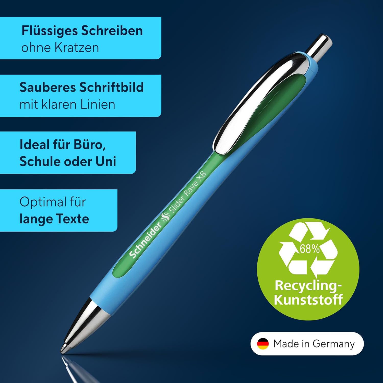 SCHNEIDER NOVUS Kugelschreiber SCHNEIDER Kugelschreiber Slider Rave XB grün, Mine 755 XB grün