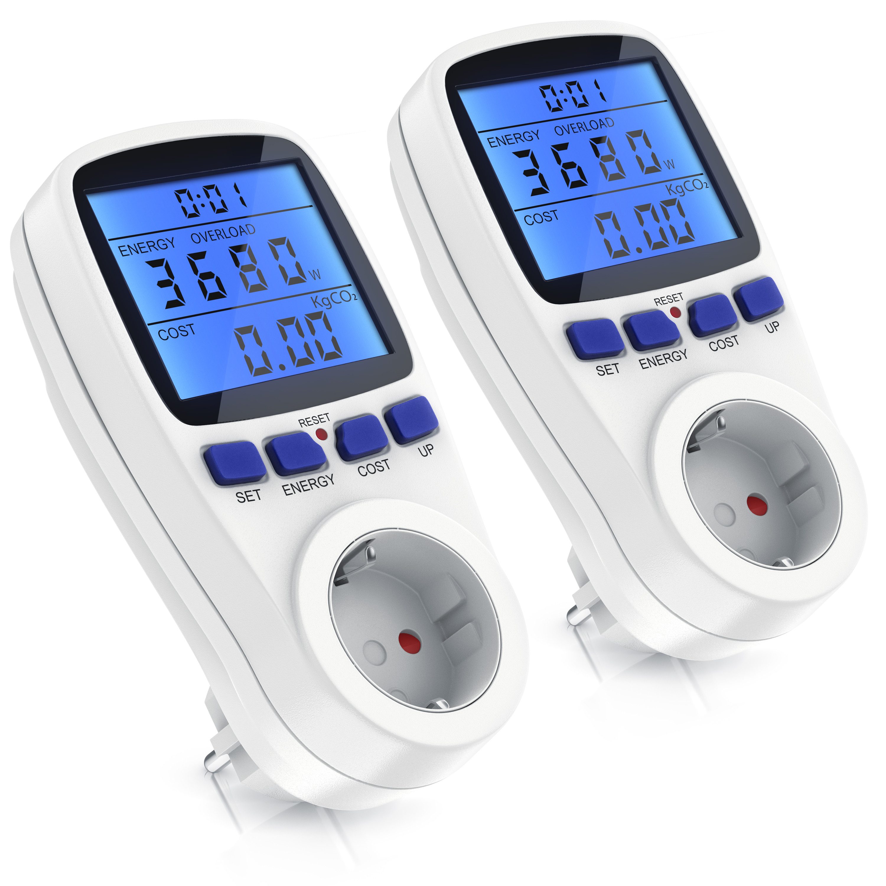 BEARWARE Energiekostenmessgerät 2er Set Stromverbrauchszähler, LCD Bildschi günstig online kaufen