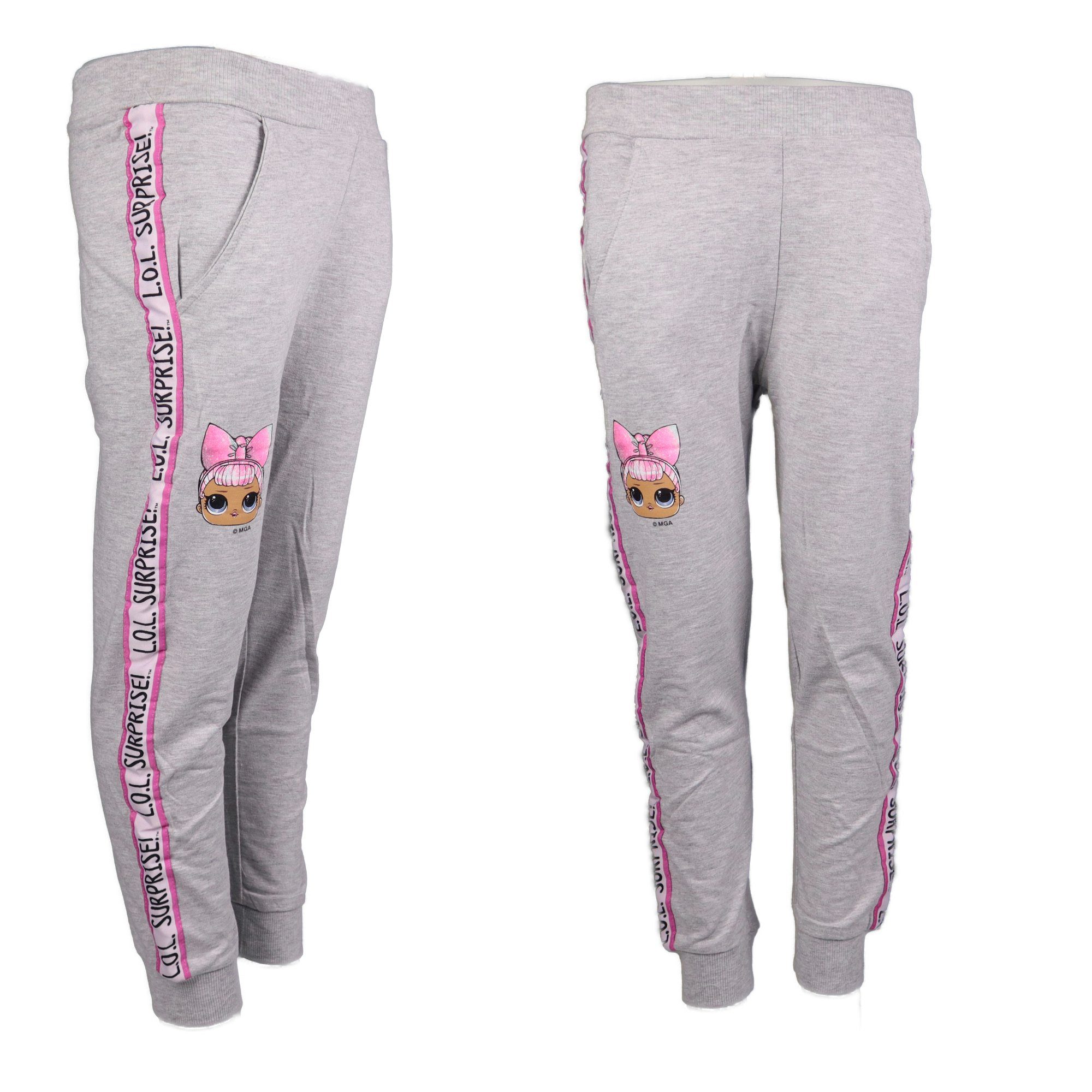 L.O.L. SURPRISE! Jogginghose LOL Surprise Mädchen Kinder Hose Gr. 104 bis  134, Rosa oder Grau | Sweathosen