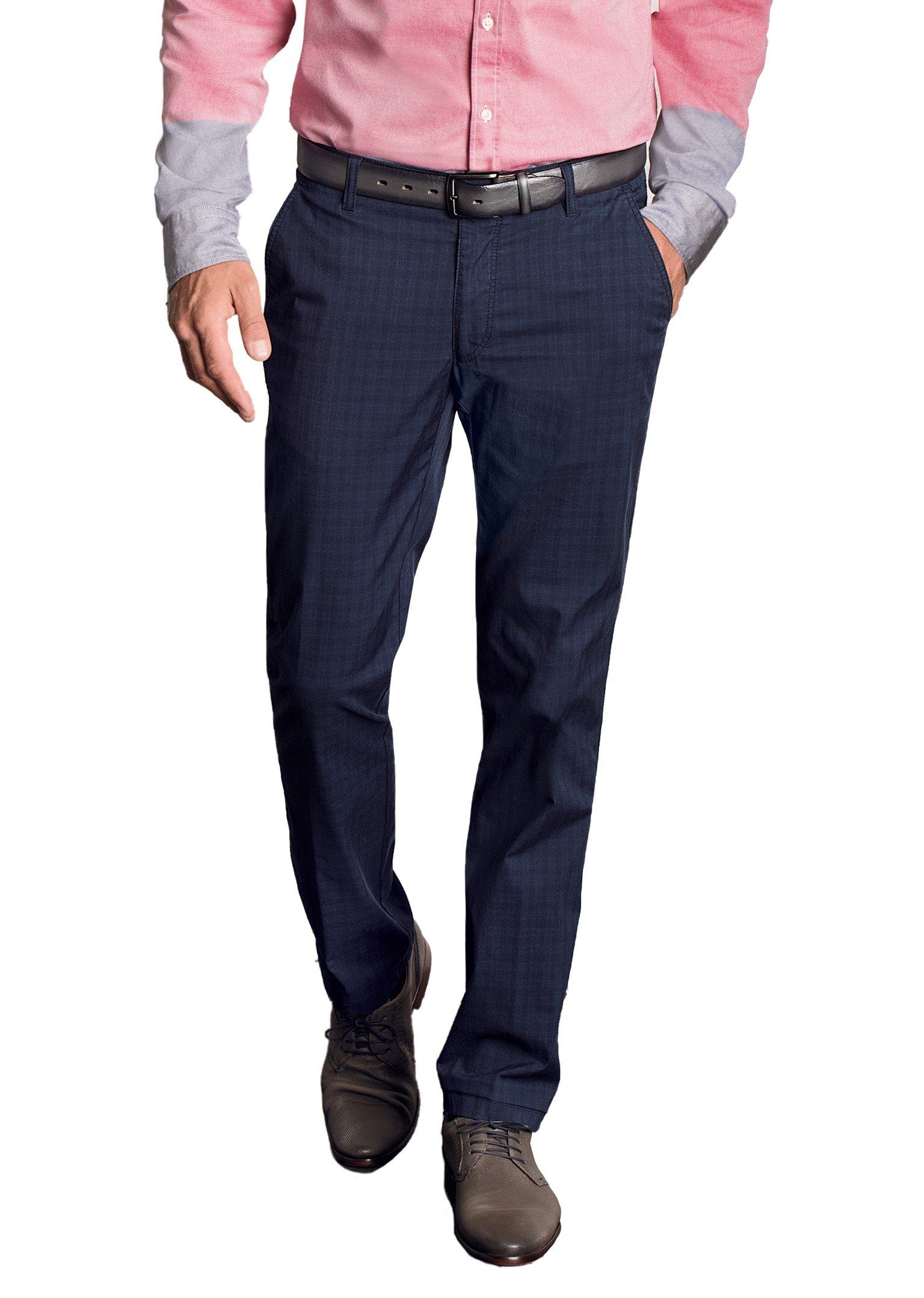 aubi: Stoffhose aubi Modern Fit Herren Sommer Hose Baumwollhose Ceramica Glencheck Modell 588