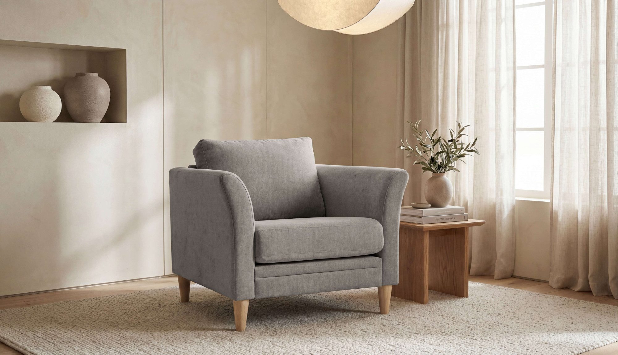 Home affaire Sessel Arellano, Breite 93 cm, klassisches Design, mit Massivholzfüßen, Webstoff fein, Chenille