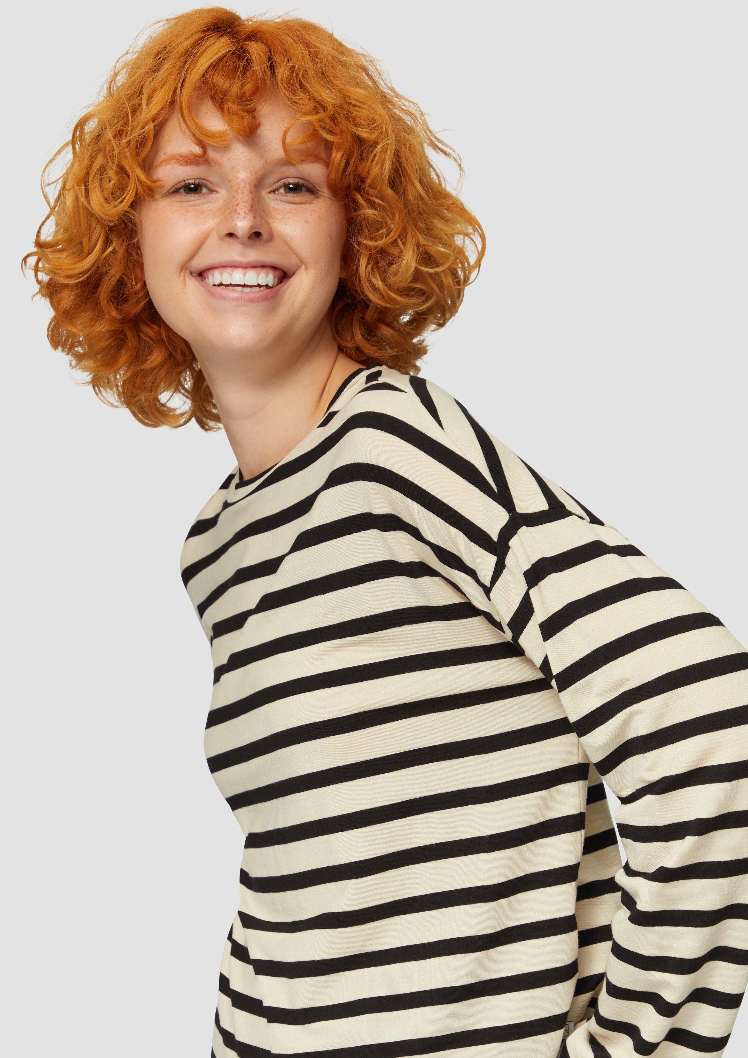 QS Langarmshirt Gestreiftes Longsleeve aus Jersey günstig online kaufen
