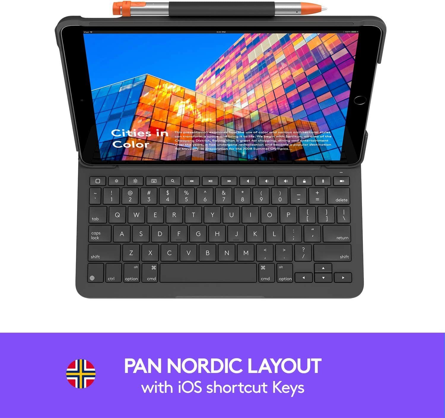 Logitech Logitech SLIM FOLIO für iPad Air 3 (920-009488) - Skandinavisch iPad-Tastatur