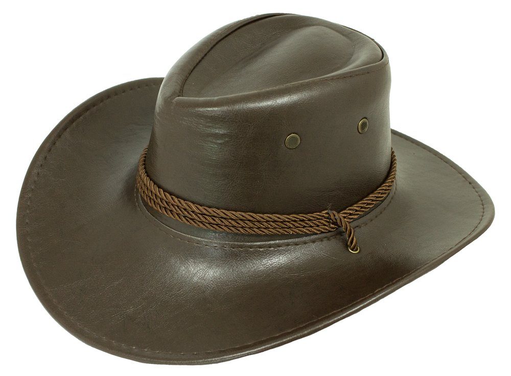 Das Kostümland Kostüm Cowboyhut John im Lederlook zum Western Kostüm - B