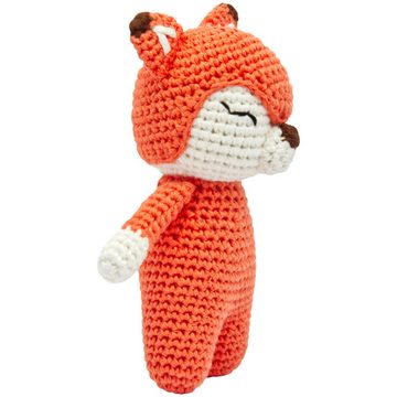 miniHeld Babypuppe Handgestrickter Fuchs gehäkelt aus Baumwolle Spielzeug 15 cm