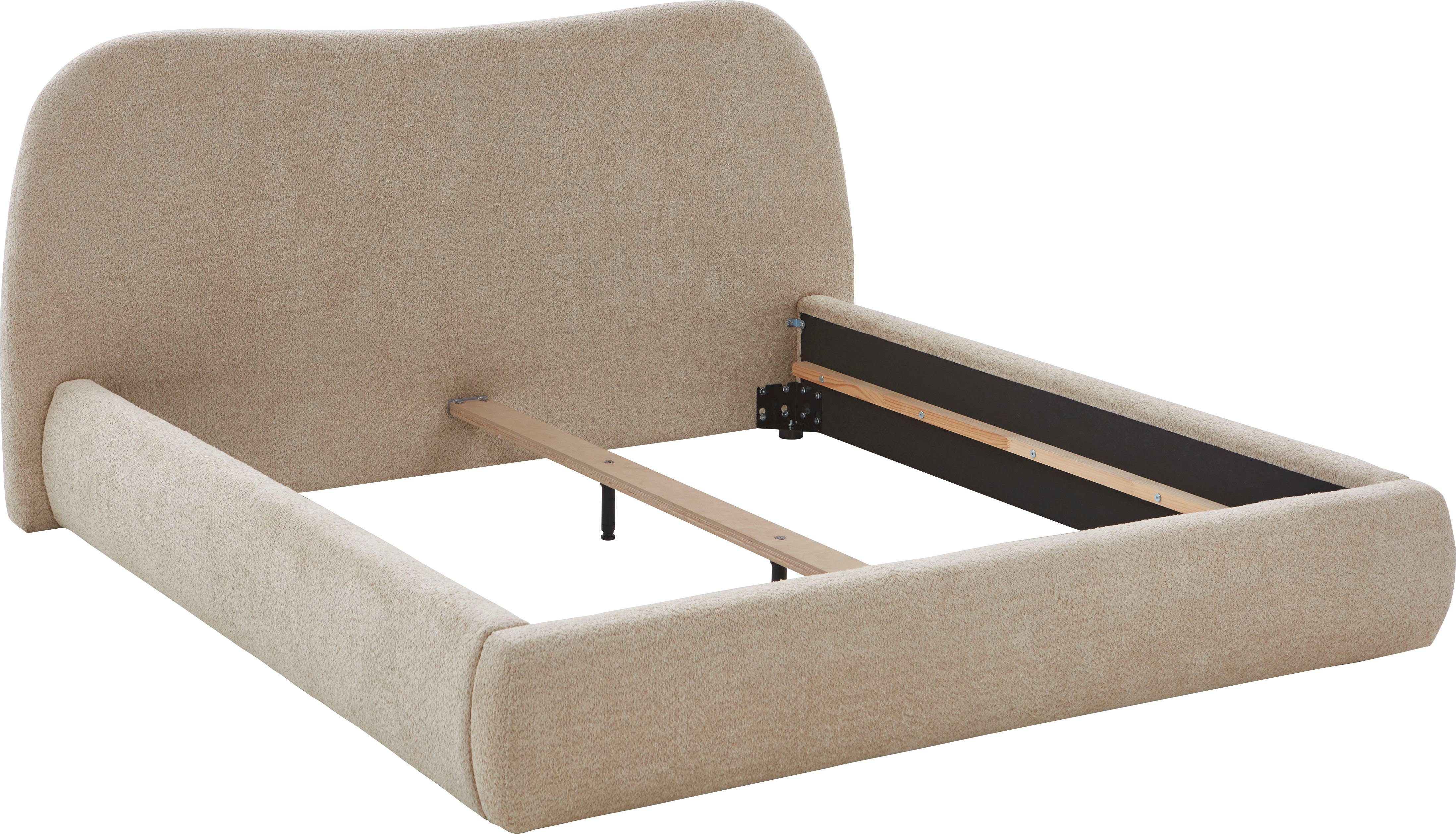 ATLANTIC home collection Polsterbett Sophie, mit oder ohne Stauraum, hochwertiger Bouclé-Bezug