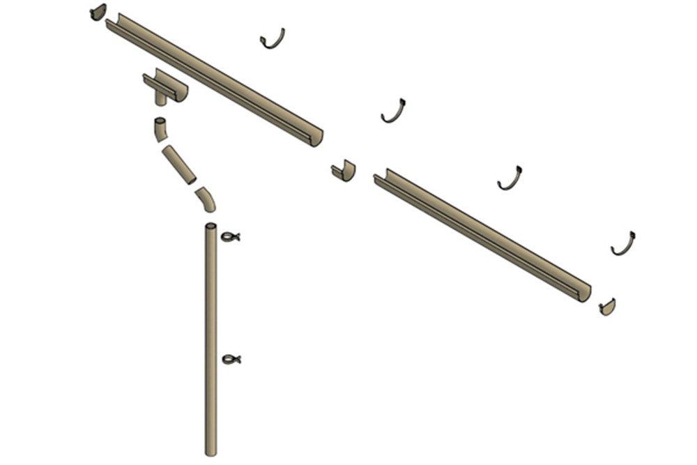 Skanholz Regenrinne, 400 cm, PVC