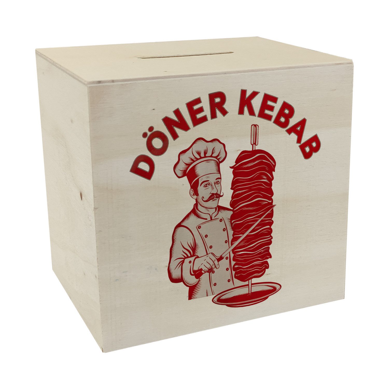 Spardose Döner Kebab Logo Trinkgeld Spardose aus Holz