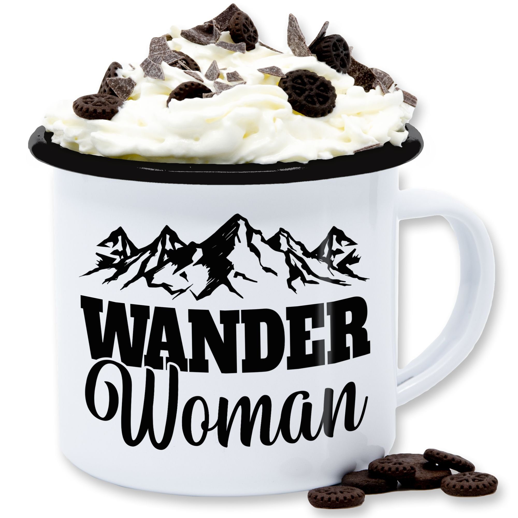 - Geschenk Hobby Geschenk 1 Kaffeetasse Shirtracer Tasse Weiß Wander Woman Wanderin, Stahlblech, Schwarz für