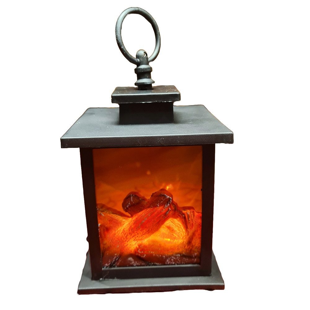 BY PEHA Dekokamin PT-11005 LED Laterne Dekokamin Tischkamin Feuersimulation 12x12x18cm