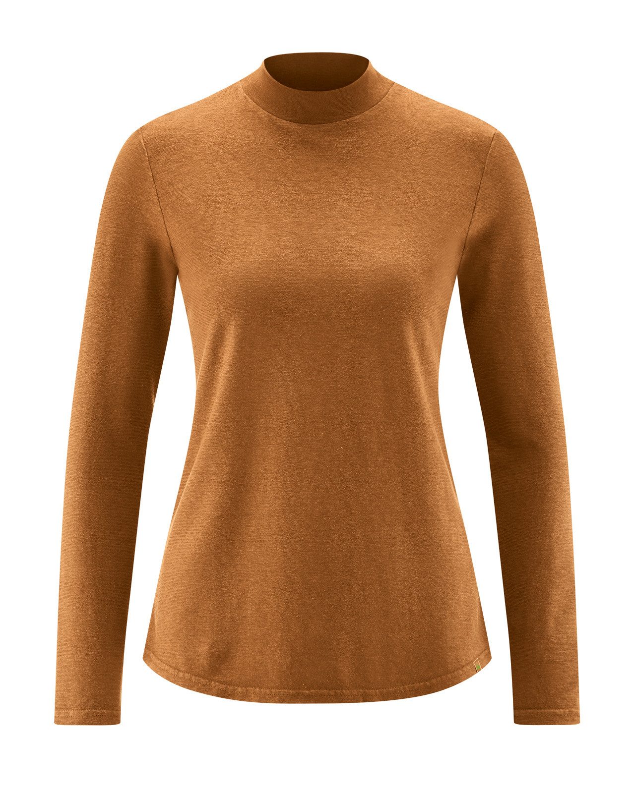 HempAge Langarmshirt Langarmshirt mit Stehkragen Hanf/Biobaumwolle Damen Normal Fit