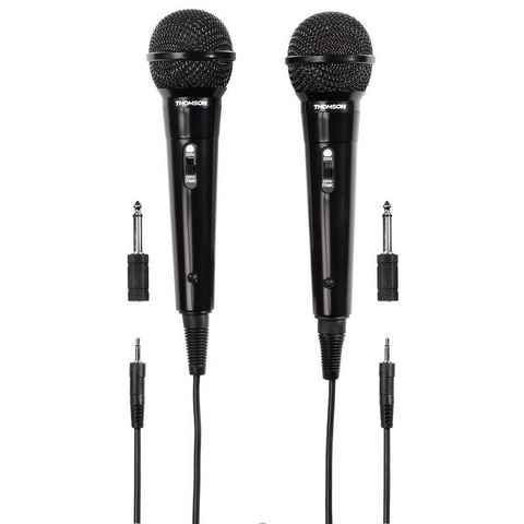 Thomson Mikrofon Dynamisches Mikrofon M135D, Karaoke, 2er Pack, 3,5 mm, 3 m Kabel