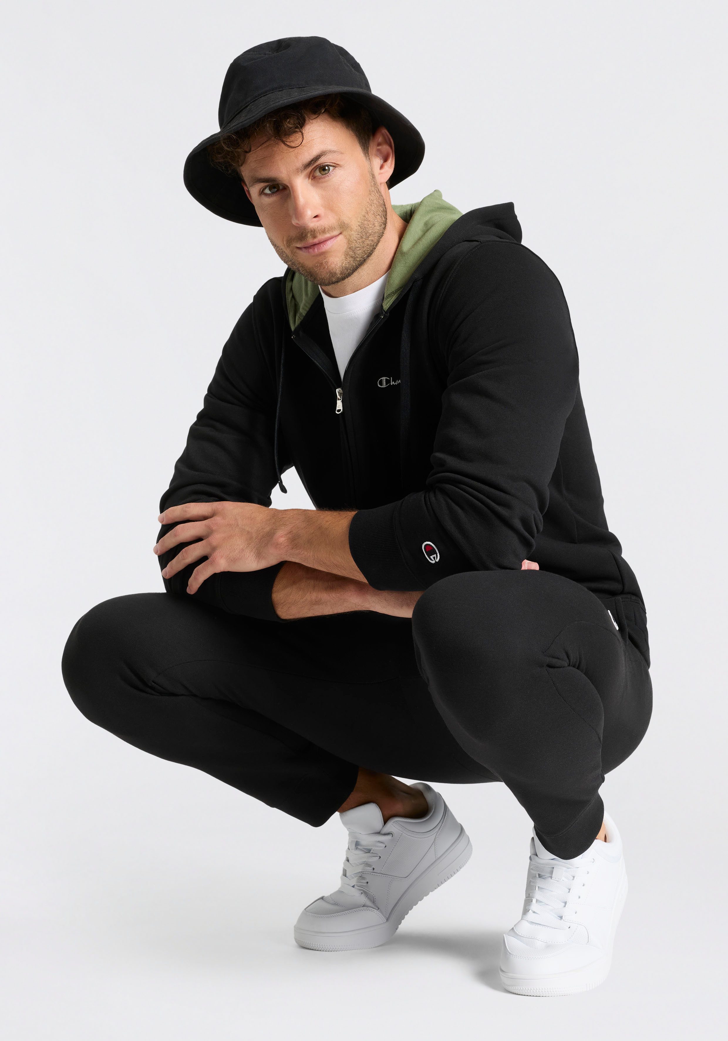 Champion Jogginganzug Terry Hooded Full Zip Sweatshirt (2-tlg), 2-teiliges Set, mit Kapuze, aus Baumwolle und Polyester