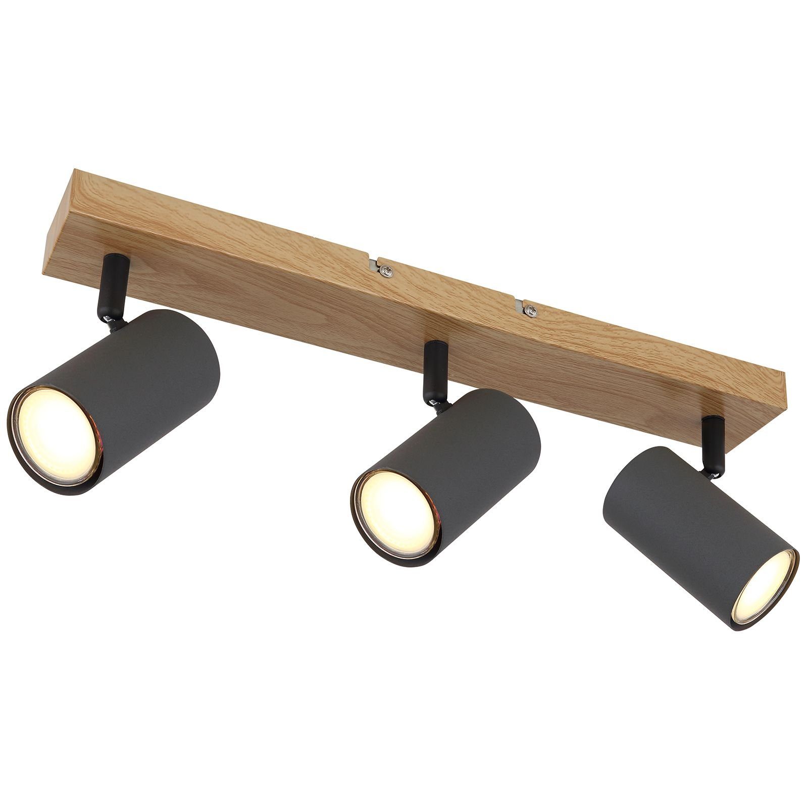 GLOBO LIGHTING Deckenleuchte Deckenleuchte Wohnzimmer Deckenlampe Deckenstrahler Holz Optik, Прожектори, 2 - flammig, dimmar - abhängig vom Leuchtmittel, ohne Leuchtmittel, Lichtfarbe ist abhängig vom Leuchtmittel, Schlafzimmer