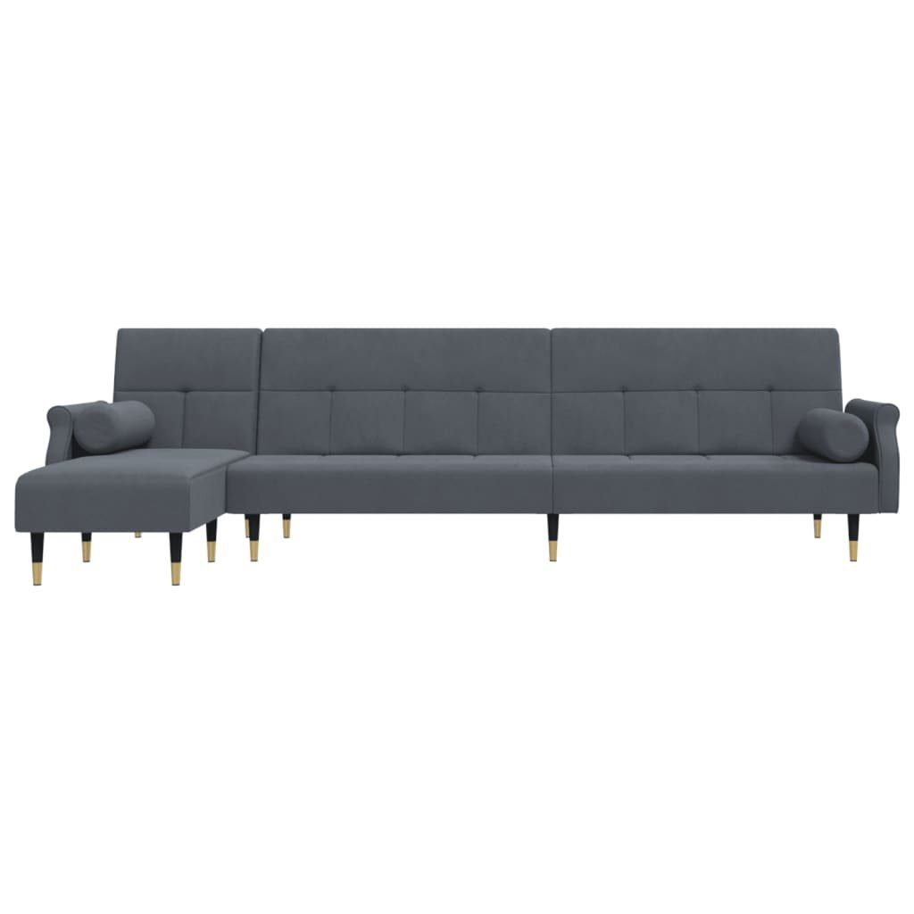 vidaXL in 271x140x70 Dunkelgrau Samt Schlafsofa L-Form cm Sofa