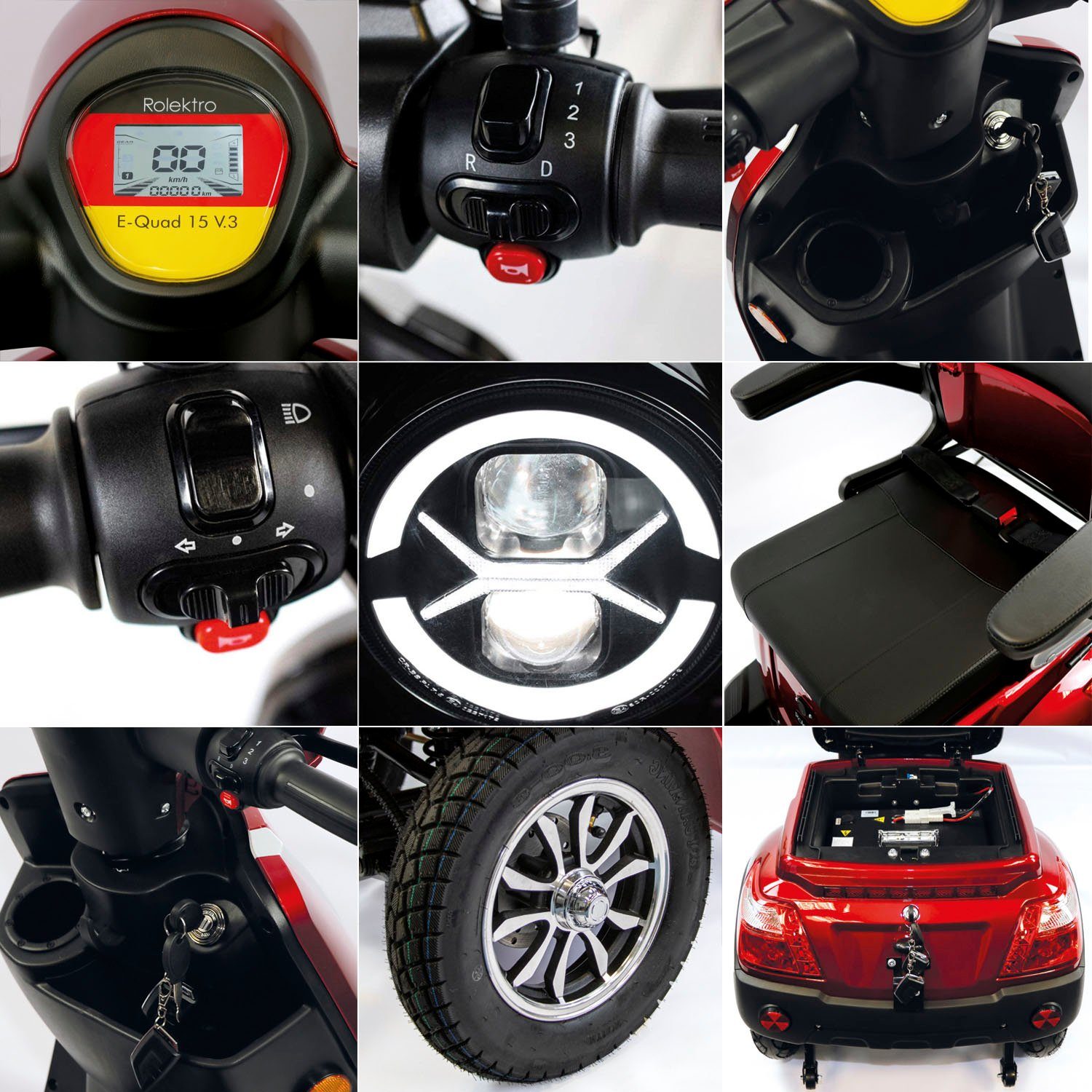 V.3 E-Quad Lithium, Rolektro (mit W, Elektromobil Topcase) 1000 Rolektro 15 km/h, 15