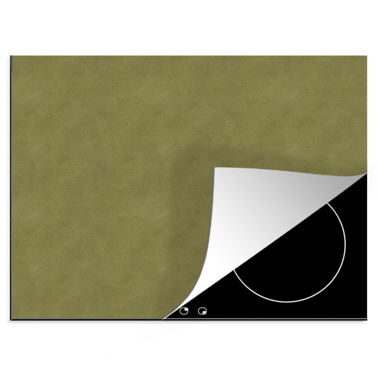 MuchoWow Herdblende-/Abdeckplatte Ceranfeldabdeckung Grün Induktionsschutz cm, nutzbar, Arbeitsfläche Vinyl, - tlg), - - 60x52 Tiere, Mobile Leder (1