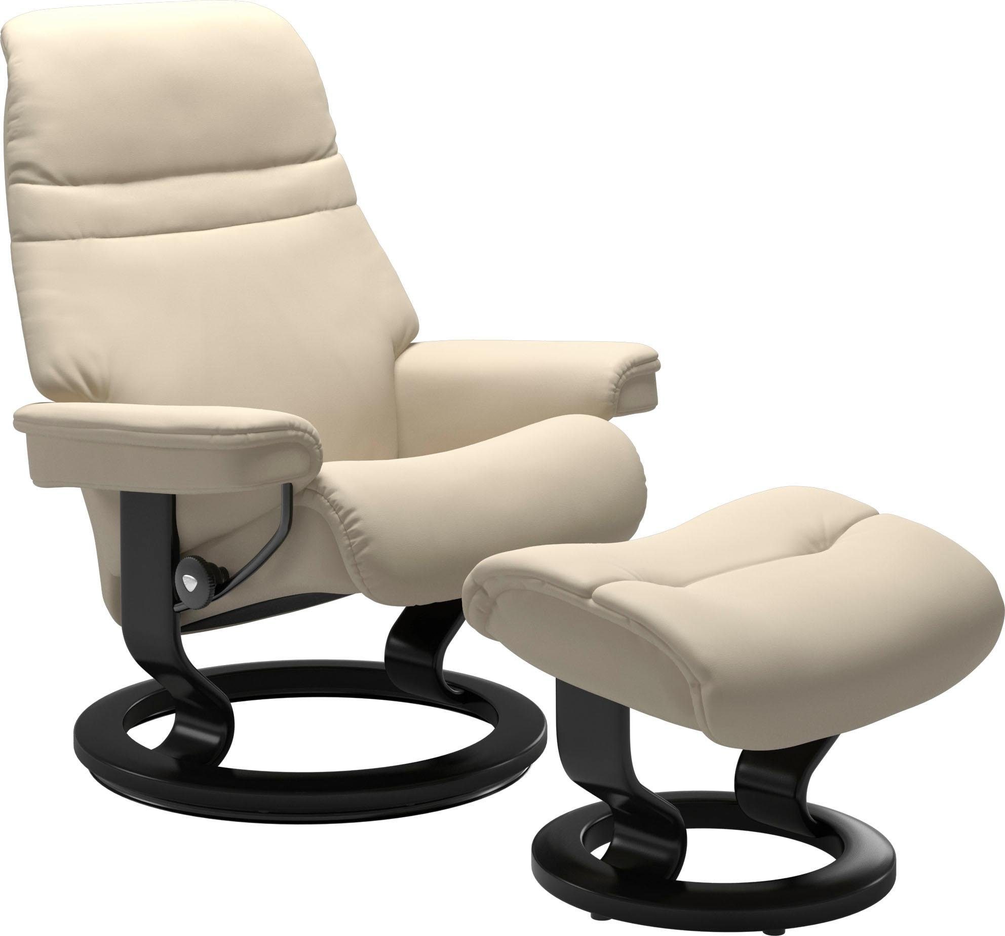 Stressless® Relaxsessel Sunrise (Set, Relaxsessel mit Hocker), mit Classic Base, Größe M, Gestell Schwarz