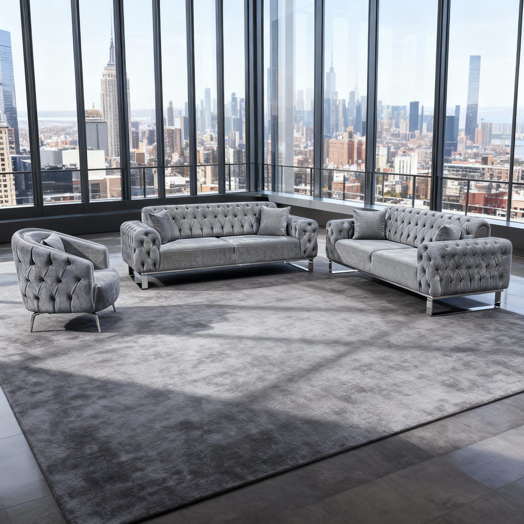 Palms-Store Sofa Set Jumeirah 3-Sitzer+2-Sitzer+Sessel in Samtstoff, Spar-S günstig online kaufen