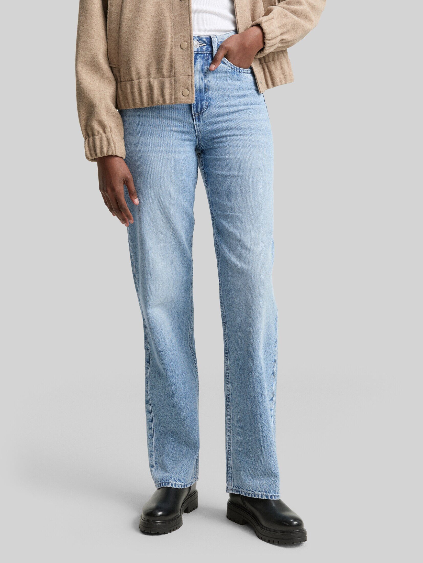 TOM TAILOR Denim Straight-Jeans Jeanshosen TTELIN STRAIGHT Jeans