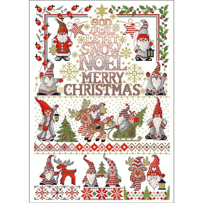 Lindner´s Kreuzstiche Kreativset Lindner´s Kreuzstiche Zählmuster Vorlage "Weihnachtswichtel" 113 (embroidery kit)
