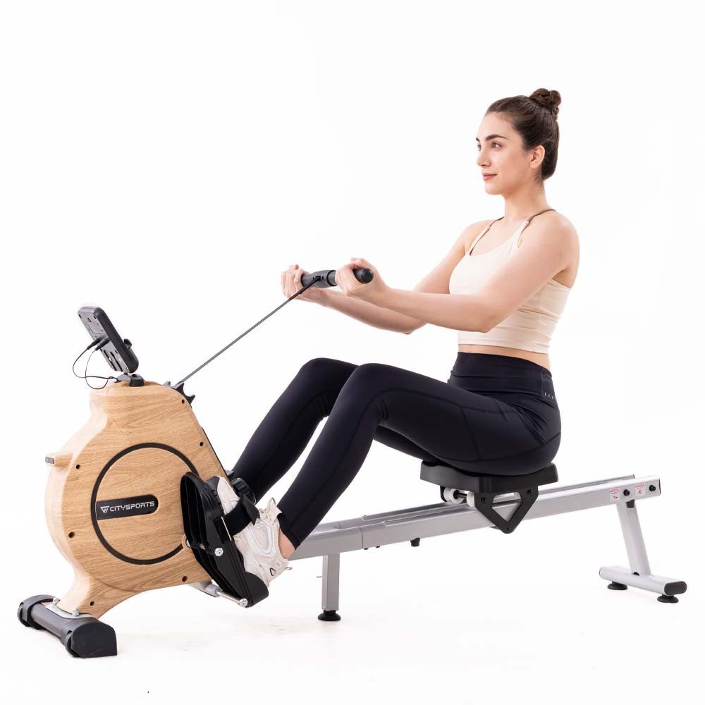 CITYSPORTS Rudergerät HC1 PRO Leises Magnetisches Rudergerät für Zuhause (Mit 16 Widerstandsstufen), Mit LCD-Monitor, max 120kg,Handyhalterung, geräuscharmes Gleiten