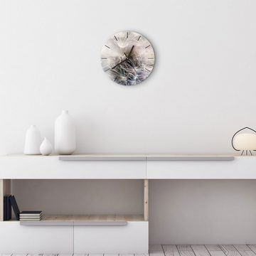 DEQORI Wanduhr 'Detailaufnahme Pusteblume' (Glas Glasuhr modern Wand Uhr Design Küchenuhr)
