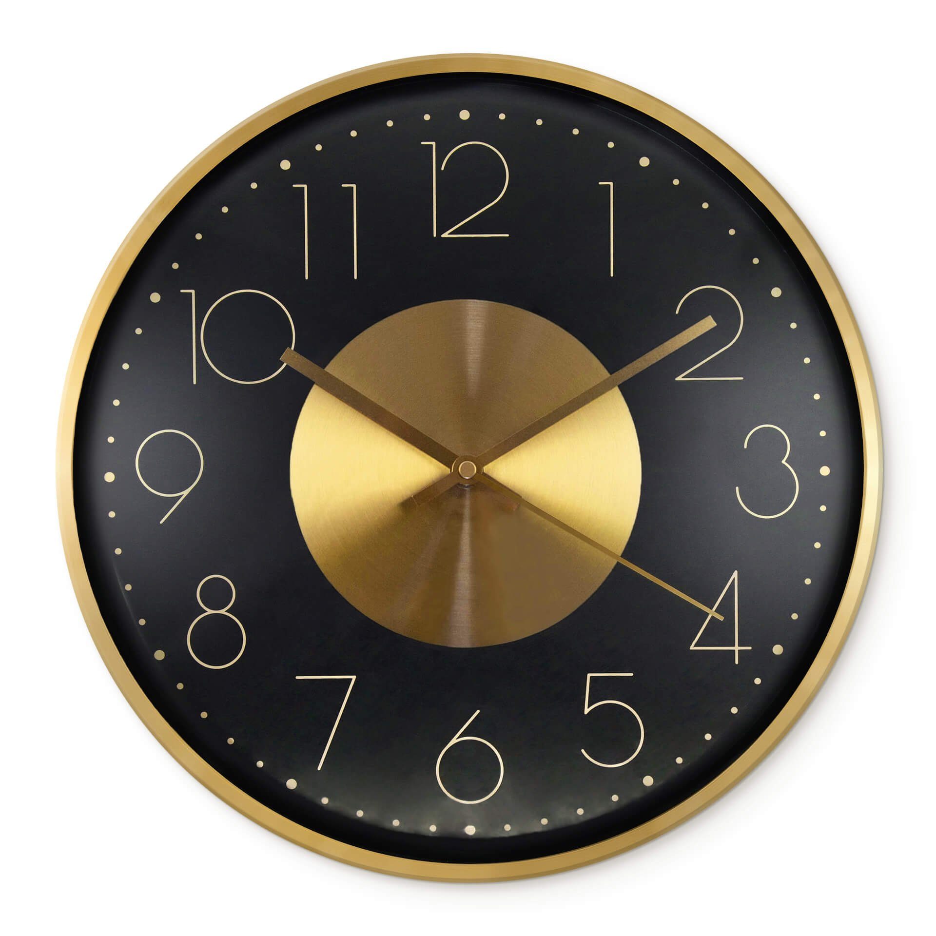 K&L Wall Tick-Geräusche, Gold-Schwarz Aluminium Edelstahl- Optik) Langlebige Moderne Wanduhr (keine Uhr Loft Art Metalluhr silber