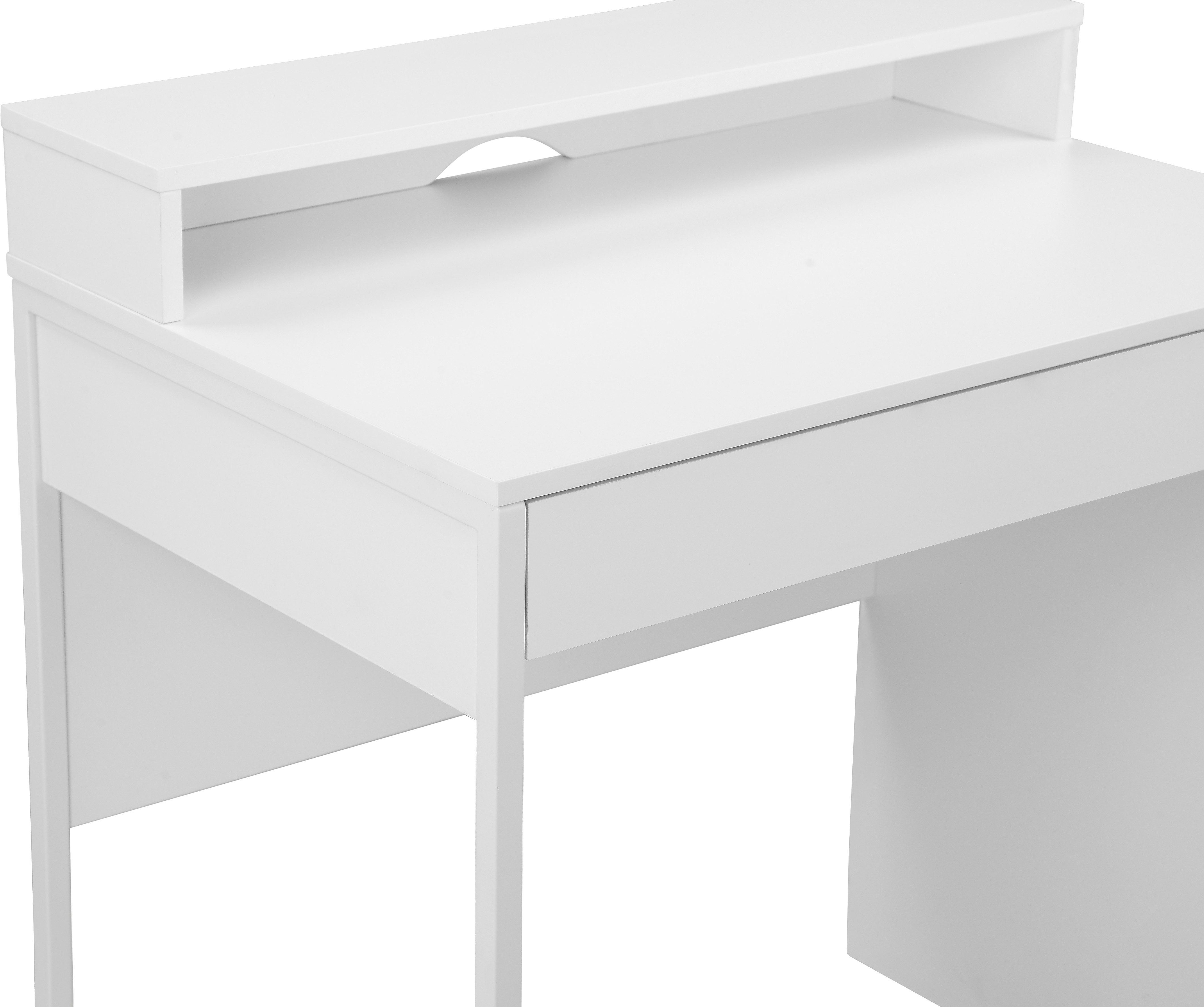 OTTO home Schreibtisch Moid, Computertisch in modernem Design, Breite 80 cm, mit Schublade, Kabeldurchlass & Metallkufe