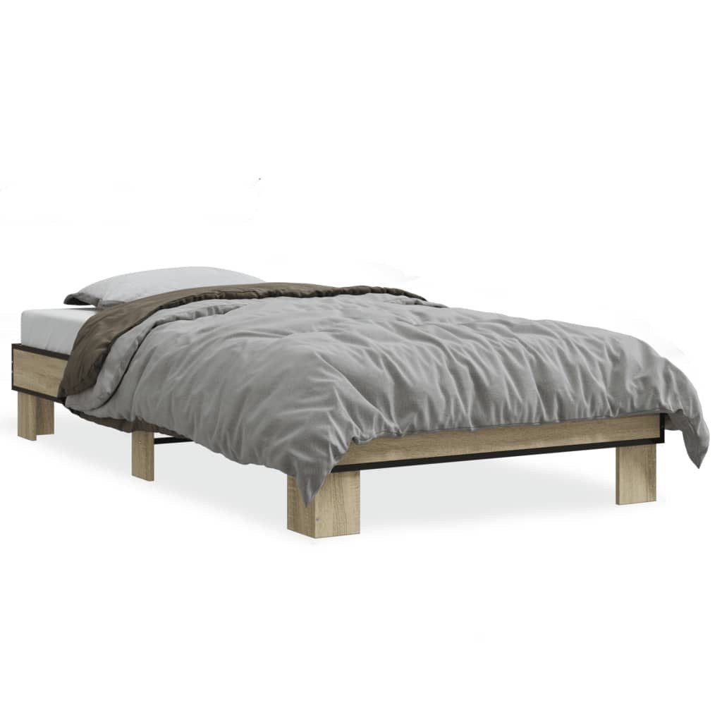 vidaXL Bett Bettgestell Sonoma-Eiche 75x190 cm günstig online kaufen