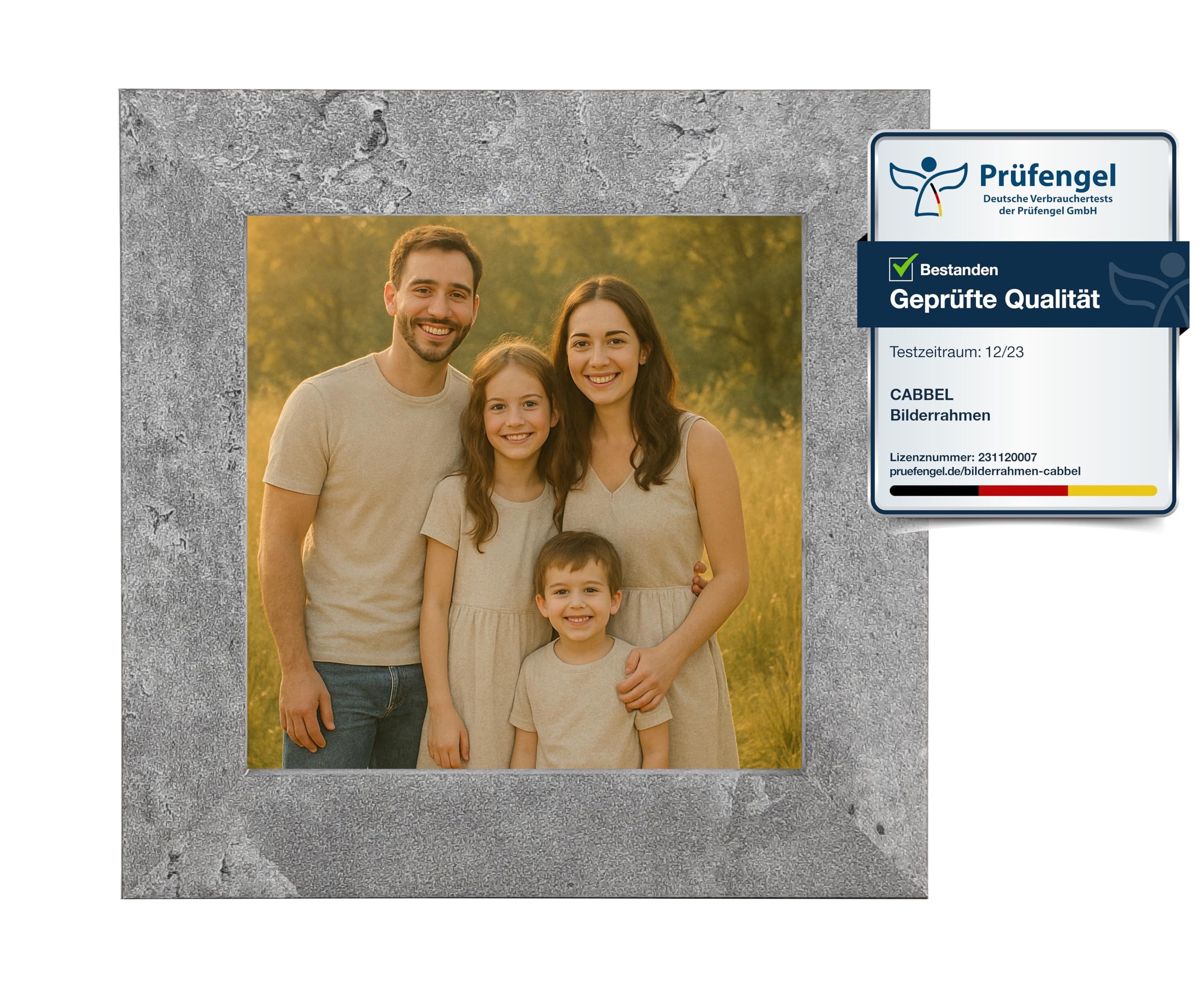 CABBEL Bilderrahmen MDF Holzrahmen Fotorahmen modern Collagen Foto Poster Galerie Wanddeko, für 1 Bilder (1 St), 10x10 cm Grau (Beton) Wohnzimmer elegant Schmal Foto Schlafzimmer
