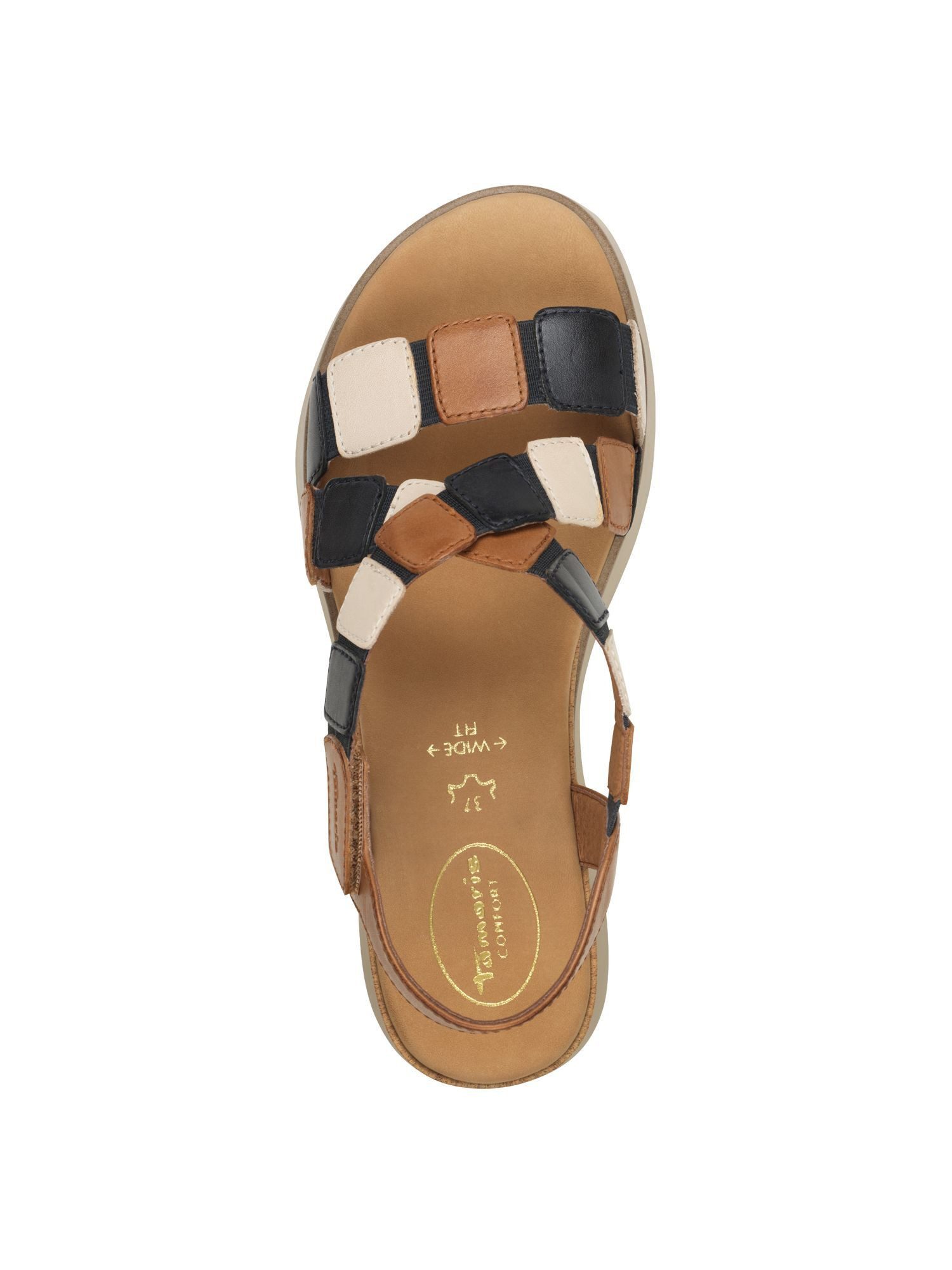 Tamaris WIDE FIT T-FLOW EFFECT, comfortFit aus Leder Plateausandaletten T-FLOW EFFECT