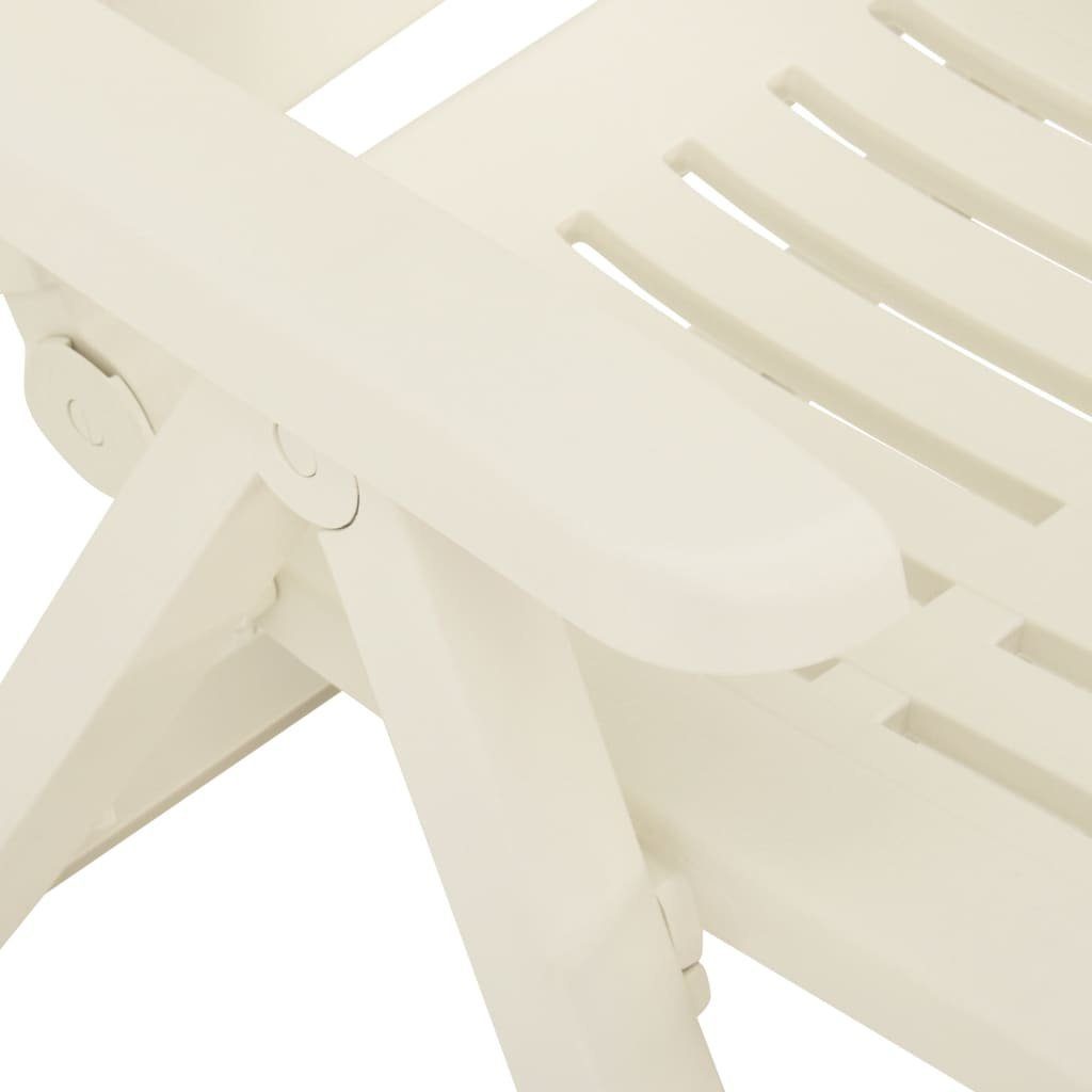 Gartenstuhl Verstellbare (2 Stk. | Weiß Gartenstühle Weiß Weiß 2 vidaXL Kunststoff St)