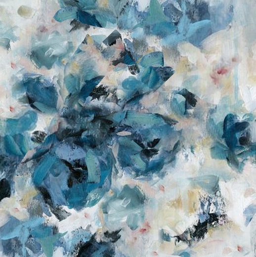 Home affaire Ölbild »Blue - Blumen in blau«, Blumenbilder, Arrangements, Abstrakte (1 Stück)