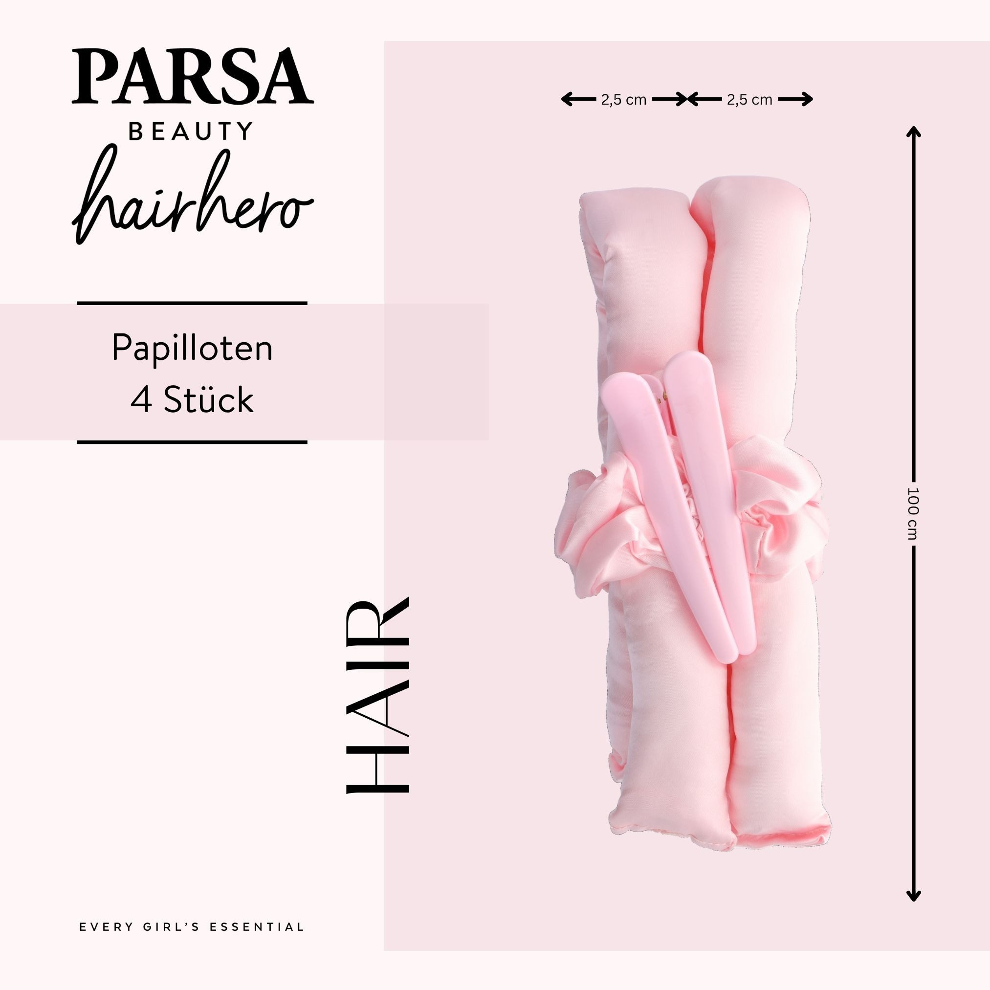 PARSA Beauty Lockenstyler Hair Hero Lockentool-Set, hitzefreies Styling mit Satin-Finish